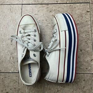 Converse Cream Low-Top platform Sneakers Super rare